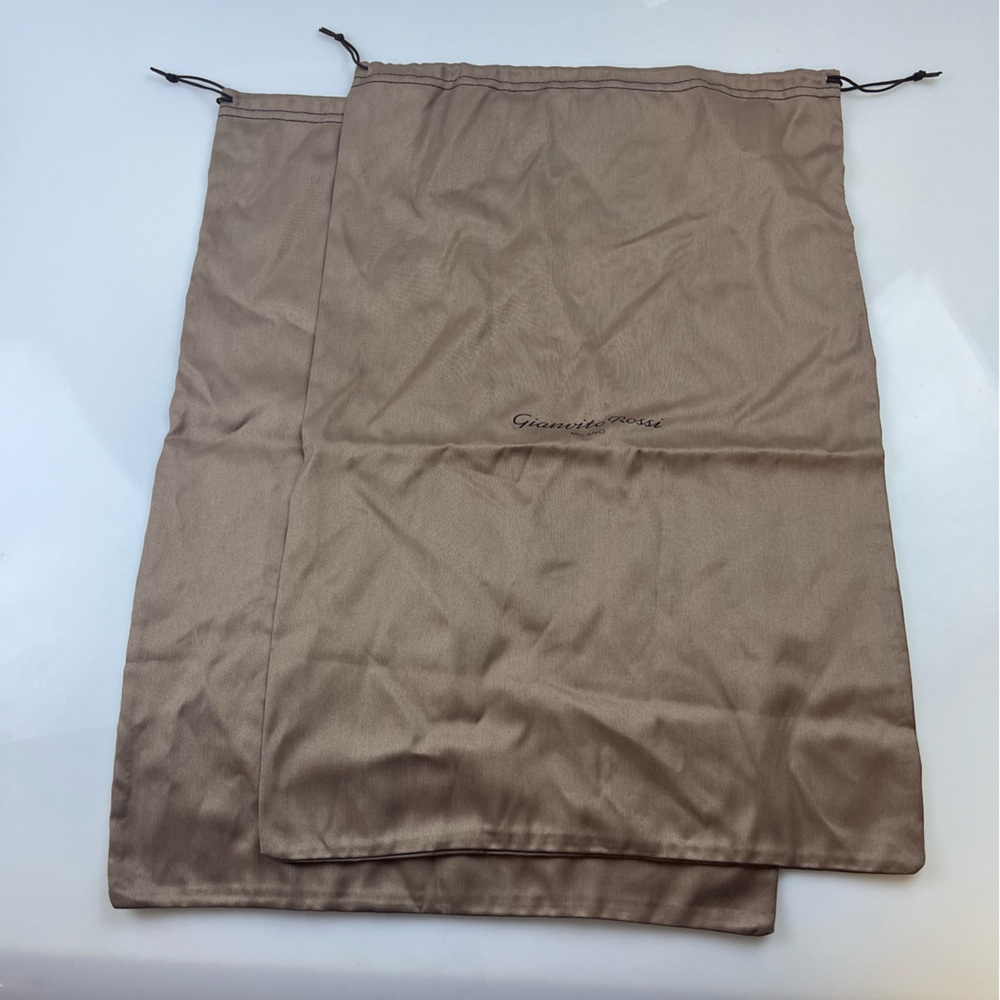 Gianvito Rossi Taupe Drawstring Shoe Dust Bags - Pair N275-48